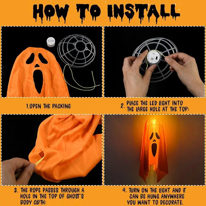 Halloween Party LED Glow Ghost Home Indoor Outdoor Decoration Supplies