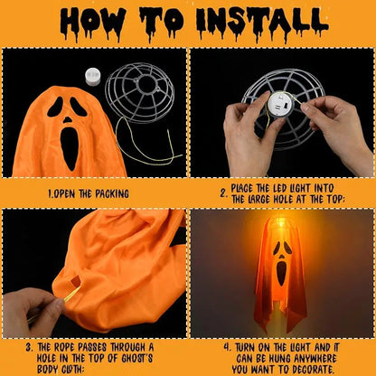 Halloween Party LED Glow Ghost Home Indoor Outdoor Decoration Supplies