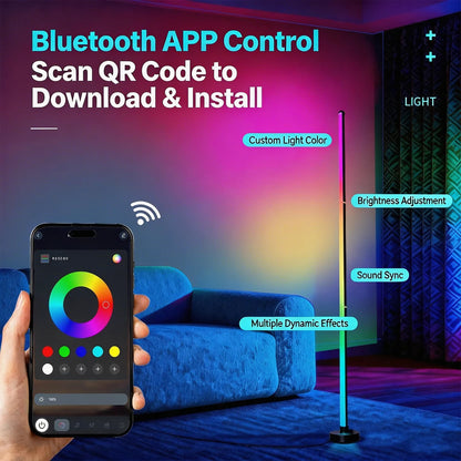 Floor Lamp DC 5V RGB Dream Color with Music Sync Modern 16 Million Color Changing Standing Mood Light For Bedroom Living Room