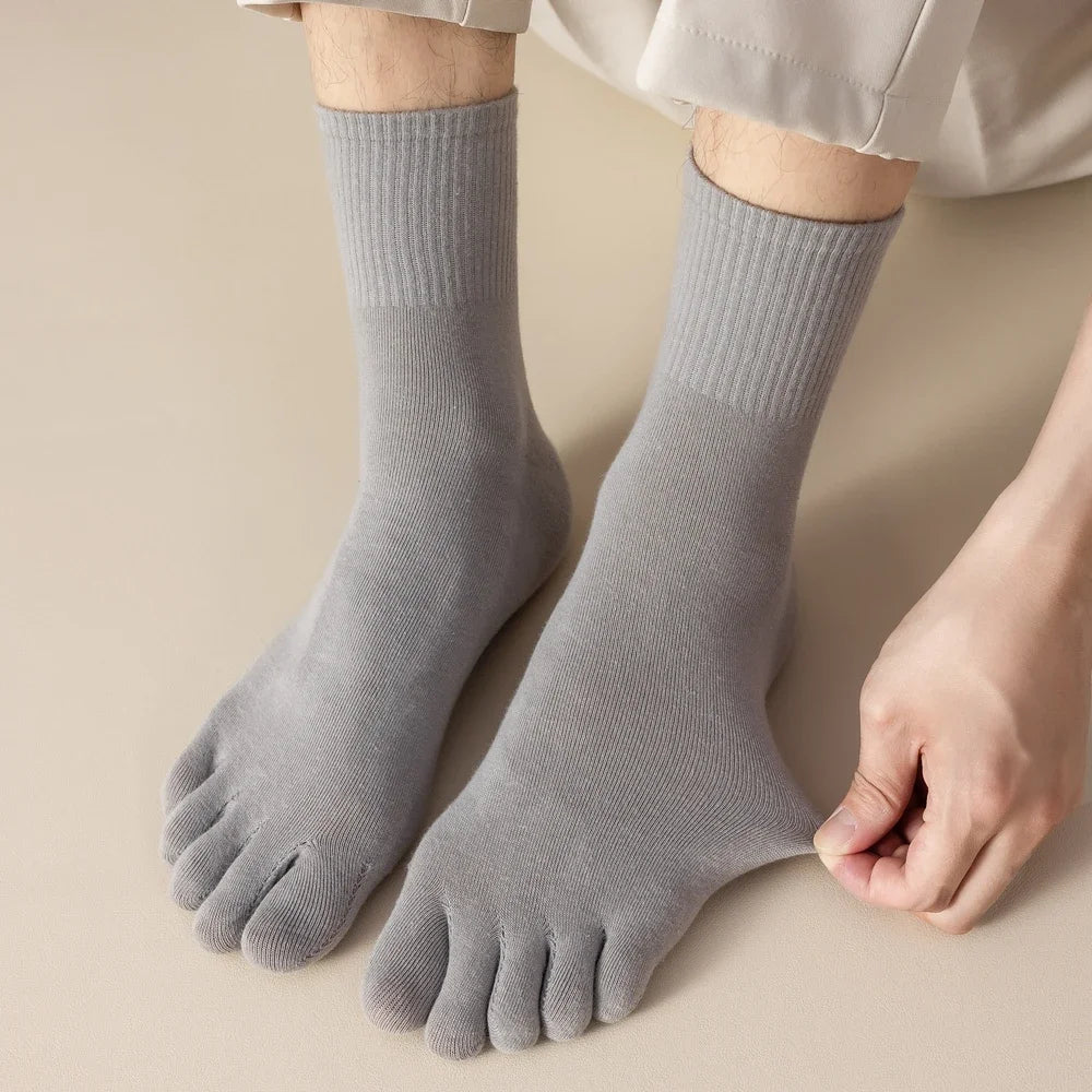 5 Pairs Toe Socks Men High Quality Cotton Five Finger Socks Thin Summer Sports Socks with Separate Finger