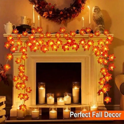 Holiday Maple Leaf Fairy Lights, LED Autumn Fall String Lights