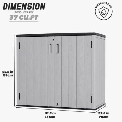 Mrosaa Large Outdoor Storage Box,Resin Sheds&Outdoor Storage Waterproof/Lockable,Outdoor Storage Cabinets