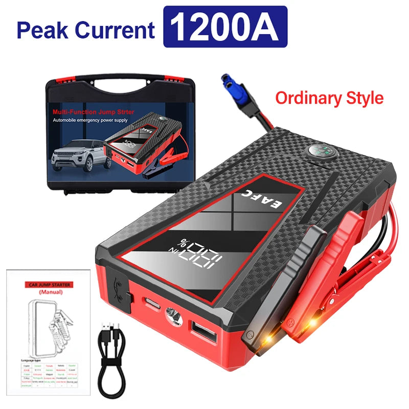 Car Jump Starter 2000A/1200A/600A Car Battery Starter Portable Power Bank Charger 12V