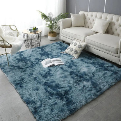VIKAMA Tie-Dye Plush Carpet Living Room Decoration Soft Fluffy Home Mat 
Non-Slip Blanket