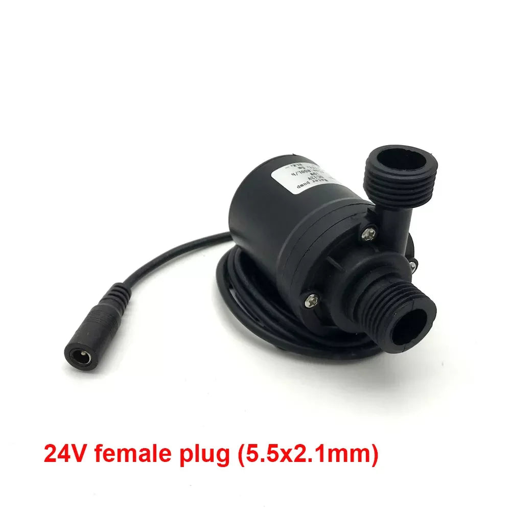 Ultra-quiet 800L/H 5M DC 12V 24V Home Portable Brushless Motor Submersible Water Pump for Cooling System Fountains