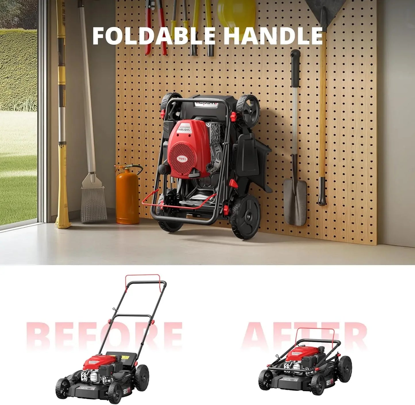 Bestseller21 Inch Gas Push Lawn Mower, 2-in-1 Mulching & Side Discharge, 144cc 4-Stroke OHV Engine, 6-Position Height Adjustment