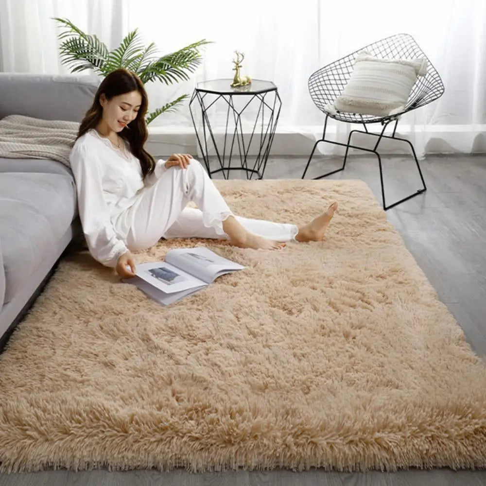 VIKAMA Tie-Dye Plush Carpet Living Room Decoration Soft Fluffy Home Mat 
Non-Slip Blanket