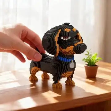 KNEW BUILT Dachshund Dogs Model Micro Mini Building Blocks: