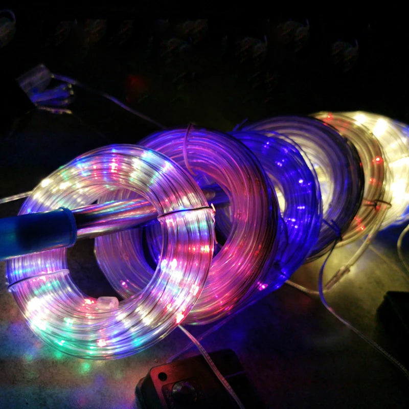 Holiday Outdoor Solar Tube Rope Led Light Garden Decoration