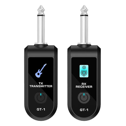 2.4G Wireless Guitar System - Rechargeable Guitar Transmitter & Receiver for Electric Guitar & Bass, Plug & Play, Low Latency
