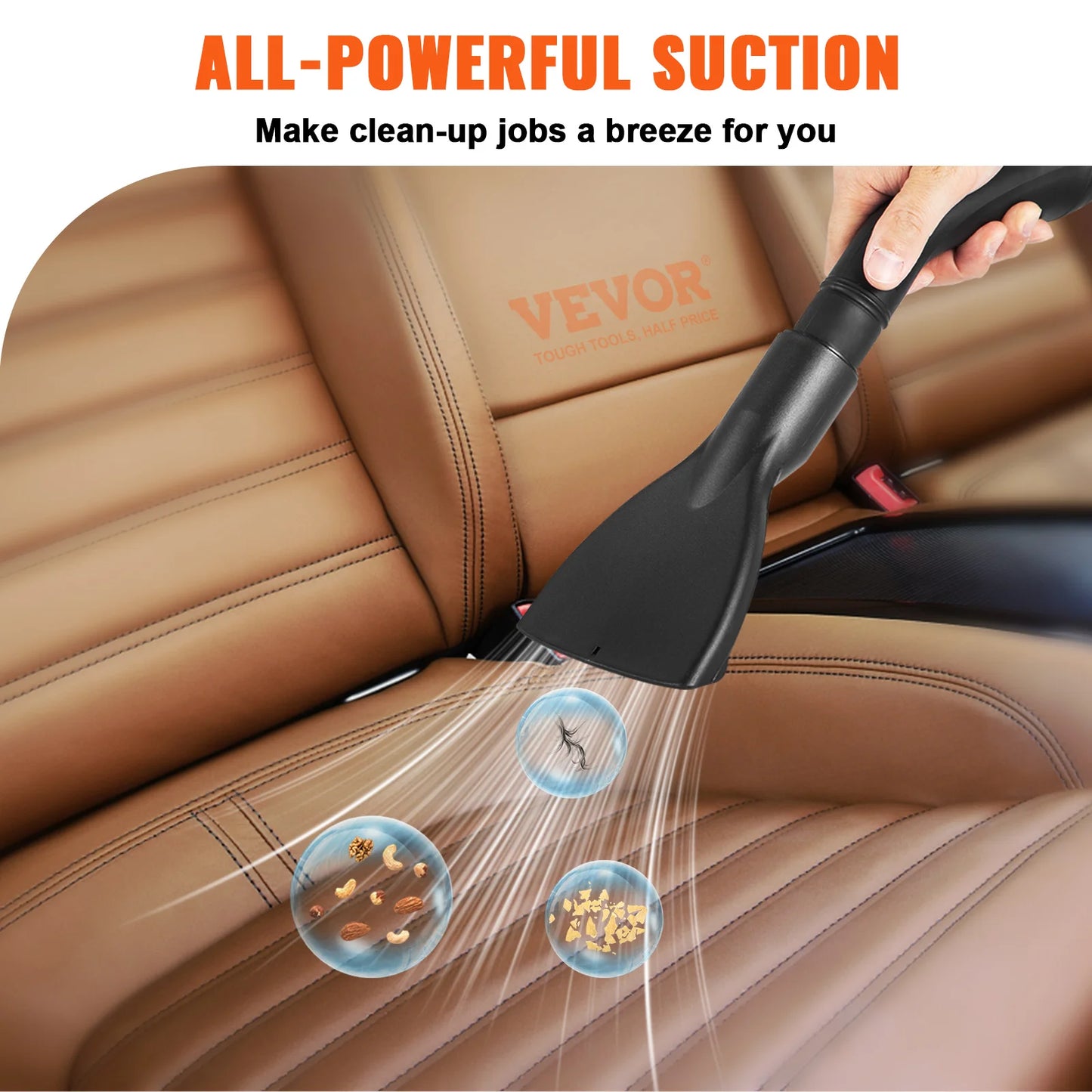SucceBuy Wet Dry Vac 2.6 Gallon 2.5 Peak HP 3 in 1 Portable Shop Vacuum with Blowing Function  Attachment