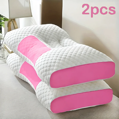 2pcs Massage Neck Pillows Adjustable Ergonomic Orthopedic Contour Support, High-Quality Pillow Core, All-Season Sleeping Comfort