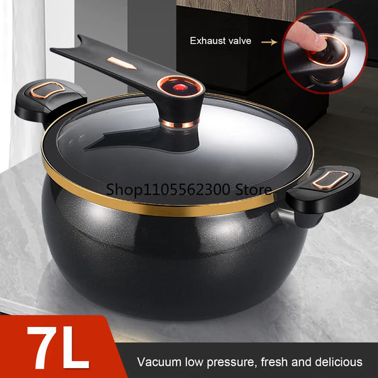 Home Use Multi-Functional Large Capacity 1.85 Gallon 10.24 Inch Non-Stick Pot Suitable for Induction Cooker And Gas Stove