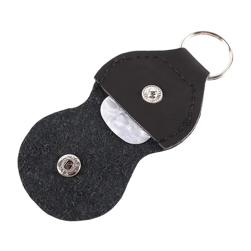 1 Pc High Quality Leather Guitarra Plectrum Case Bag Guitar Pick Holder  Keychain  Storage Box