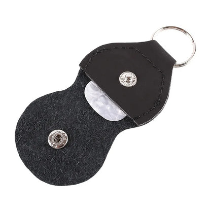 1 Pc High Quality Leather Guitarra Plectrum Case Bag Guitar Pick Holder  Keychain  Storage Box