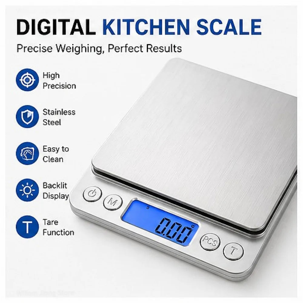 1 PC High Precision Digital Kitchen Scale Electronic Food Coffee Weighing Tool Accurate Measuring Scale for Baking Cooking Use