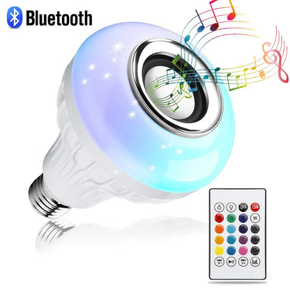 AC 85-265V 12W E27 LED Light Bulb with Bluetooth Speaker Music Remote Control Color Changing RGB Lamp