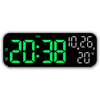 Digital Alarm Clock Temperature and Date Week Display Night Mode Table Clock Voice Control 12/24H Electronic LED Alarm Clocks