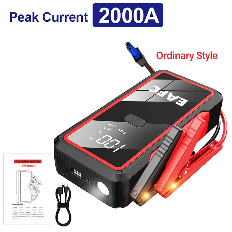 Car Jump Starter 2000A/1200A/600A Car Battery Starter Portable Power Bank Charger 12V
