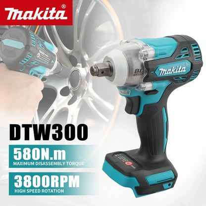 Makita DTW300 + DGA404 Combo: 18V, 580Nm Impact Wrench (3800RPM), 680W Angle Grinder
