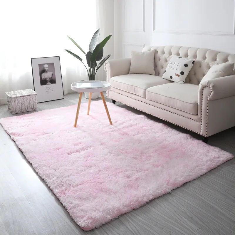 VIKAMA Tie-Dye Plush Carpet Living Room Decoration Soft Fluffy Home Mat 
Non-Slip Blanket