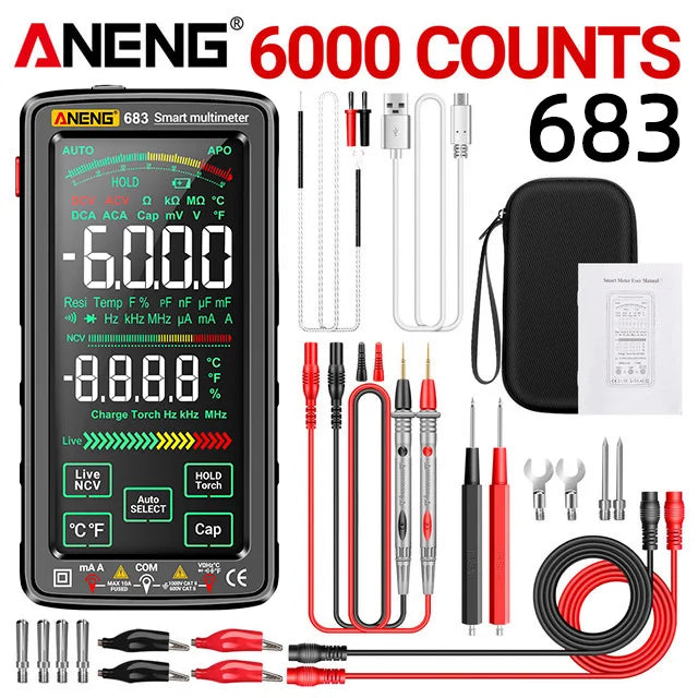 ANENG 683 Smart Multimeter Rechargeable High-end Touch 6000 Counts AC/DC Voltage Tester