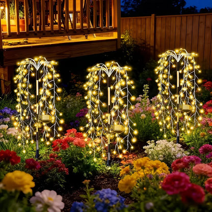 Outdoor Holiday LED Fairy Lights Garden Path Decor Garland Tree Solar Lights