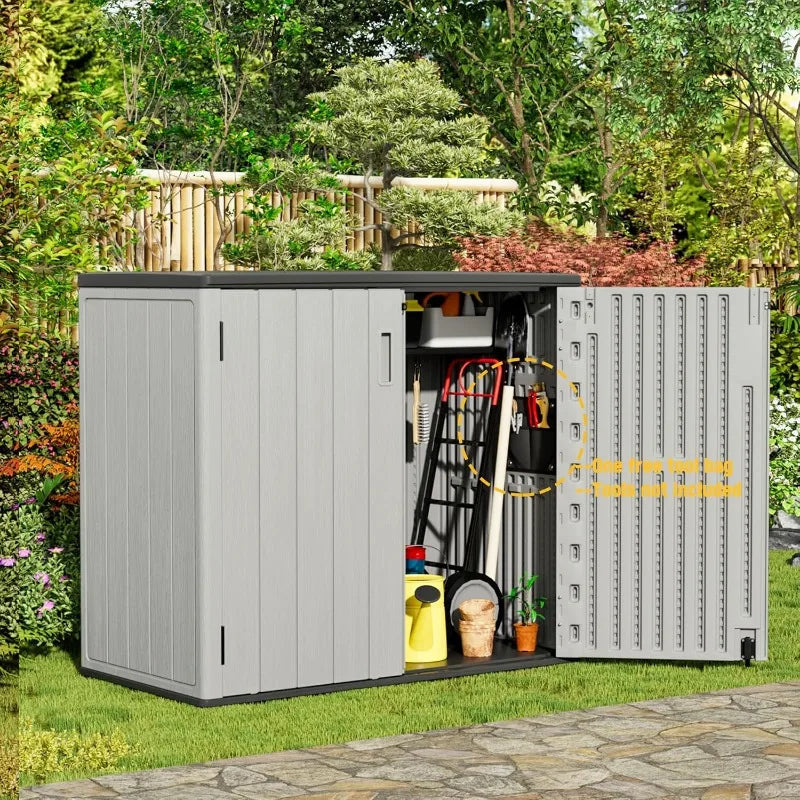 Mrosaa Large Outdoor Storage Box,Resin Sheds&Outdoor Storage Waterproof/Lockable,Outdoor Storage Cabinets