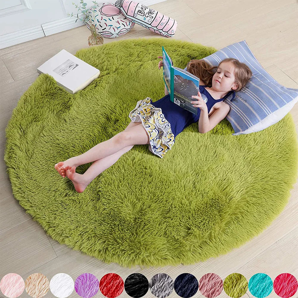 100/120/140/160 Round Rug Fluffy Soft Area Rugs for Kids