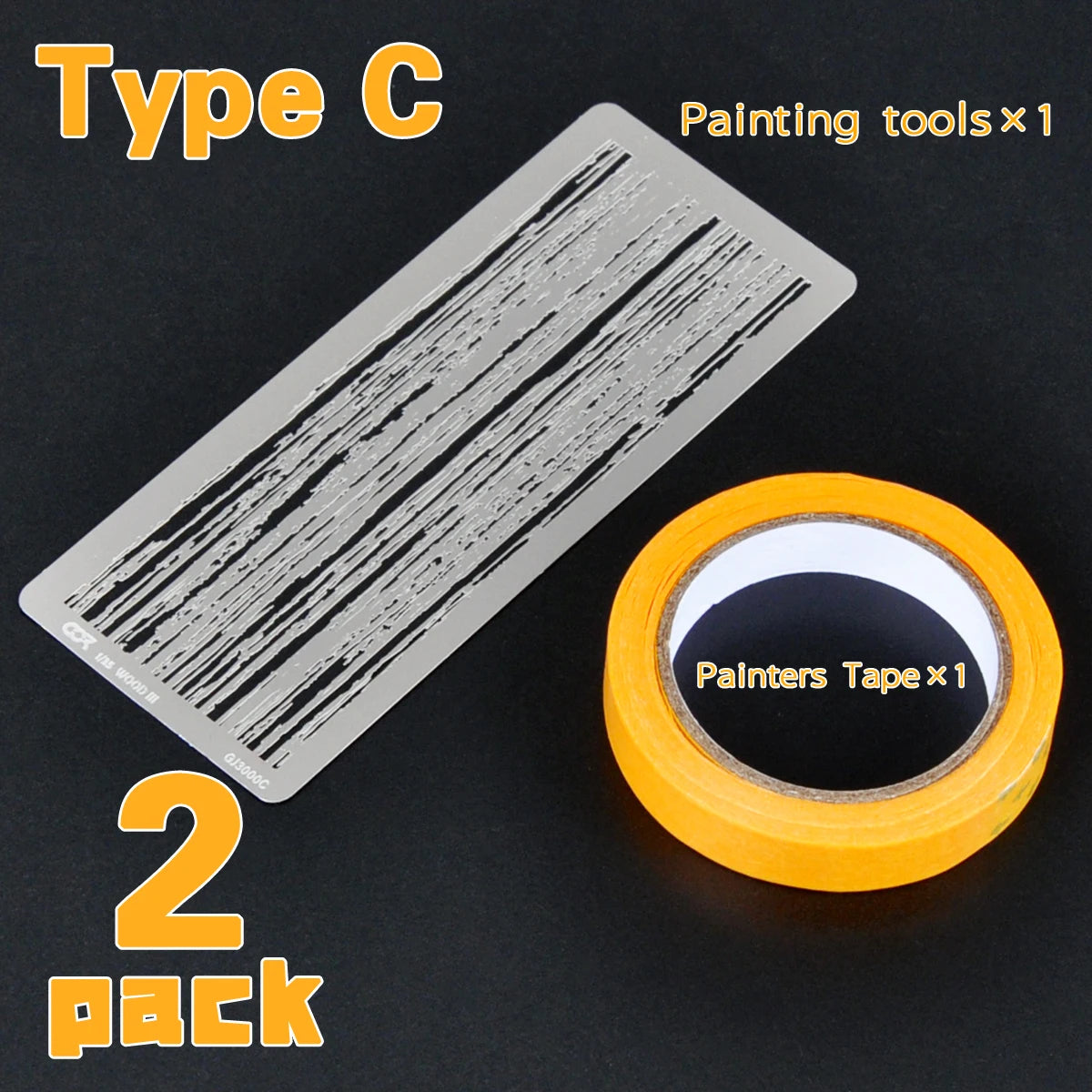 Scale model kit painting tools Reusable metal Hollow airbrush stencil Spray mask Natural wood grain finish Multi-scale