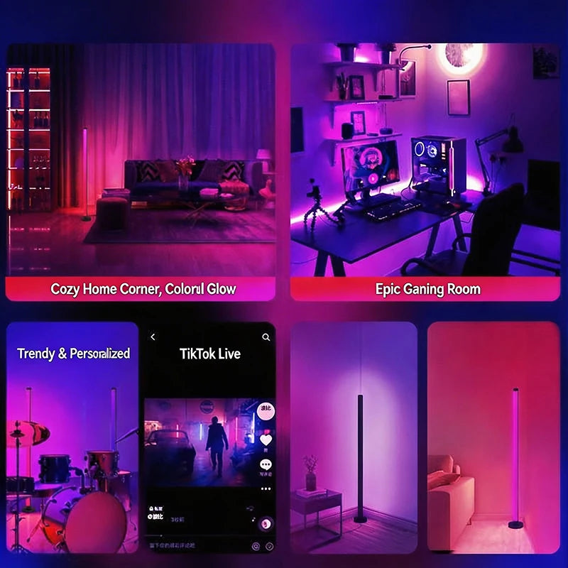 Floor Lamp DC 5V RGB Dream Color with Music Sync Modern 16 Million Color Changing Standing Mood Light For Bedroom Living Room