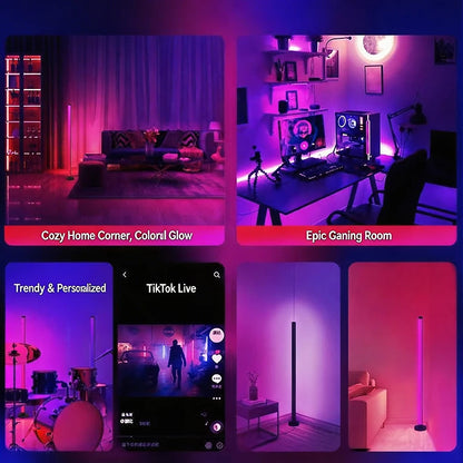Floor Lamp DC 5V RGB Dream Color with Music Sync Modern 16 Million Color Changing Standing Mood Light For Bedroom Living Room