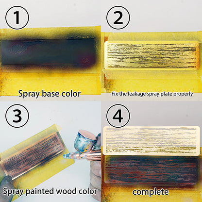 Scale model kit painting tools Reusable metal Hollow airbrush stencil Spray mask Natural wood grain finish Multi-scale