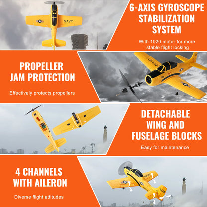 SucceBuy RC Plane 2.4G 4CH Remote Control Airplane with 6-Axis Gyro Stabilizer Aircraft Toy RC Glider for Kids Beginners Gifts