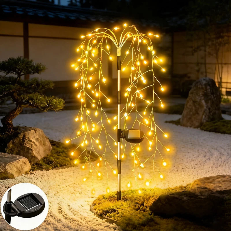 Outdoor Holiday LED Fairy Lights Garden Path Decor Garland Tree Solar Lights