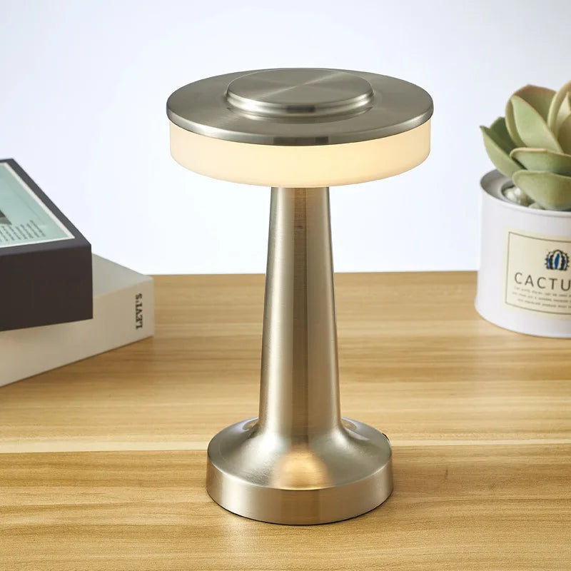 UFO Table Lamp Metal Touch Decor for Bar Coffee Table Restaurant Decoration Light Desk LED Rechargeable Night Lights Bedroom