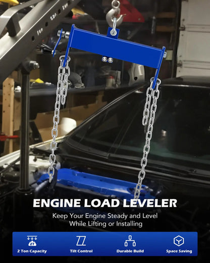 Engine Hoist Load Leveler 2 Ton, Shop Crane Leveler with 2 Adjustable Chains