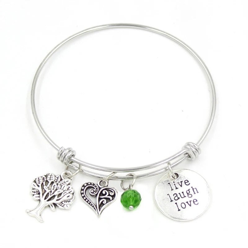 Inspiration Bracelet Stainless Steel Bangle Alloy never give up Hope Faith Believe Charm Bracelet Bangles For Women Gift Pulsera