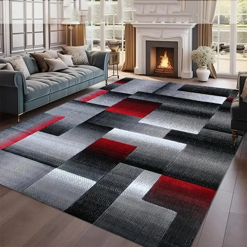 Nordic Area Rug, Abstract Non-Slip Washable Geometric Carpet,Living Room Bedroom Apartment Office Home