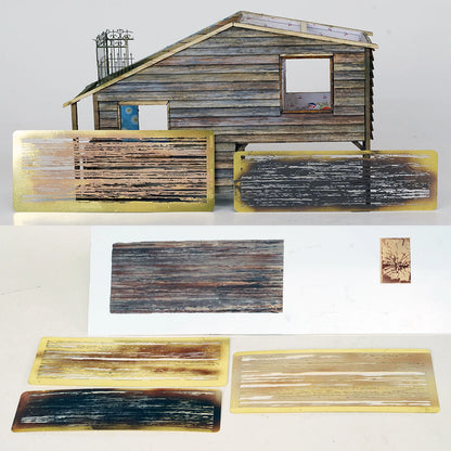 Scale model kit painting tools Reusable metal Hollow airbrush stencil Spray mask Natural wood grain finish Multi-scale