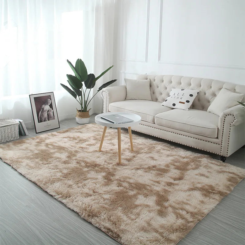 VIKAMA Tie-Dye Plush Carpet Living Room Decoration Soft Fluffy Home Mat 
Non-Slip Blanket