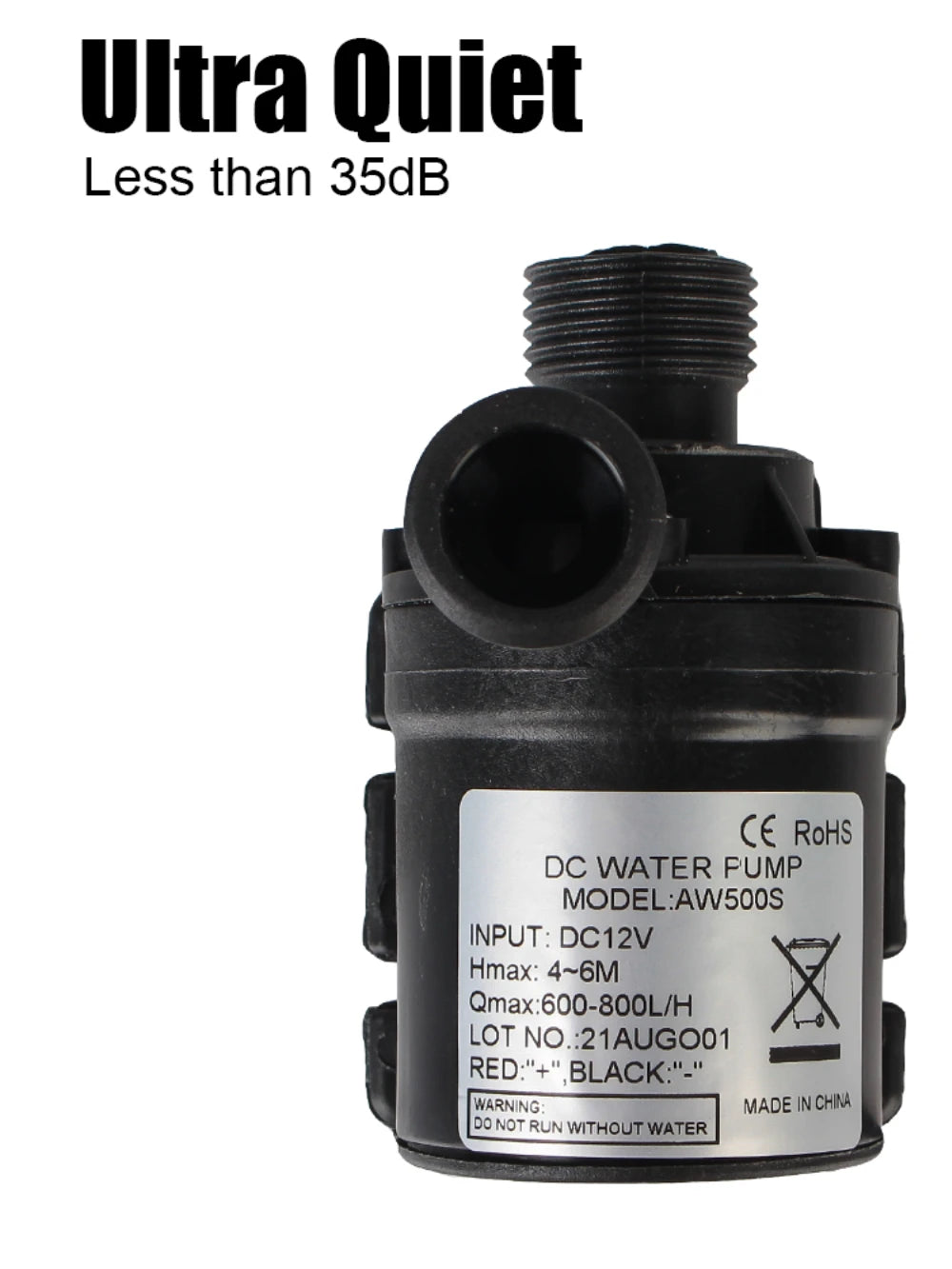 Ultra-quiet 800L/H 5M DC 12V 24V Home Portable Brushless Motor Submersible Water Pump for Cooling System Fountains