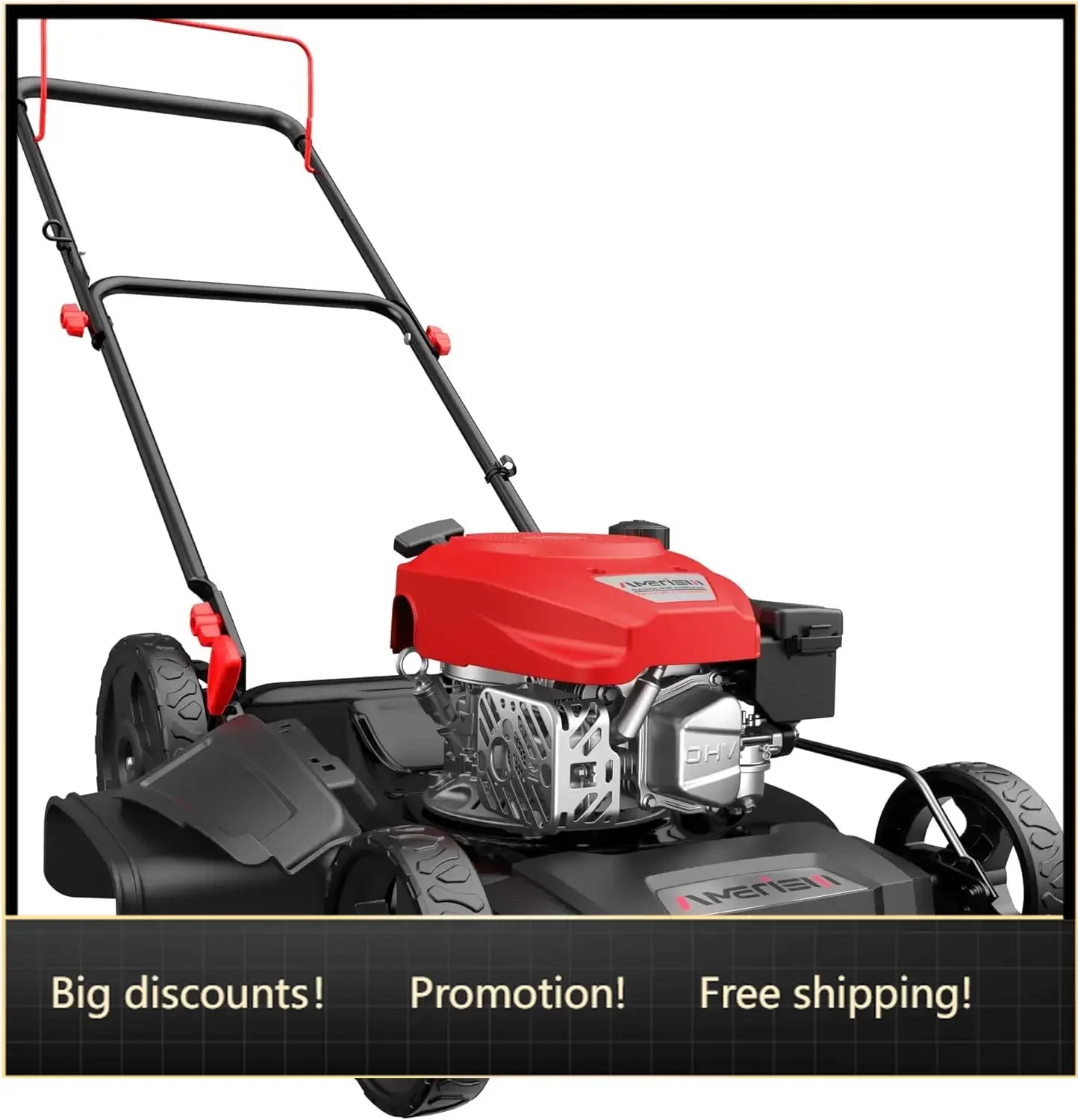 Bestseller21 Inch Gas Push Lawn Mower, 2-in-1 Mulching & Side Discharge, 144cc 4-Stroke OHV Engine, 6-Position Height Adjustment