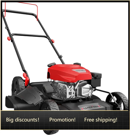 Bestseller21 Inch Gas Push Lawn Mower, 2-in-1 Mulching & Side Discharge, 144cc 4-Stroke OHV Engine, 6-Position Height Adjustment