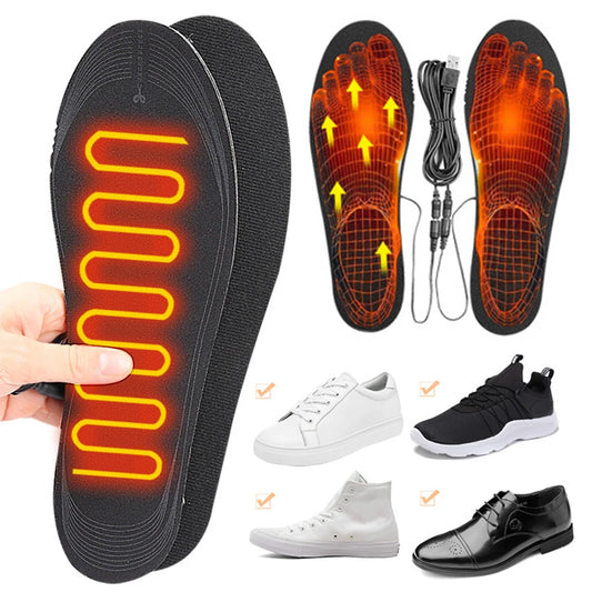 USB Heated Shoe Insoles ECuttable Foot Warming Pad Rechargeable Foot Warmer
