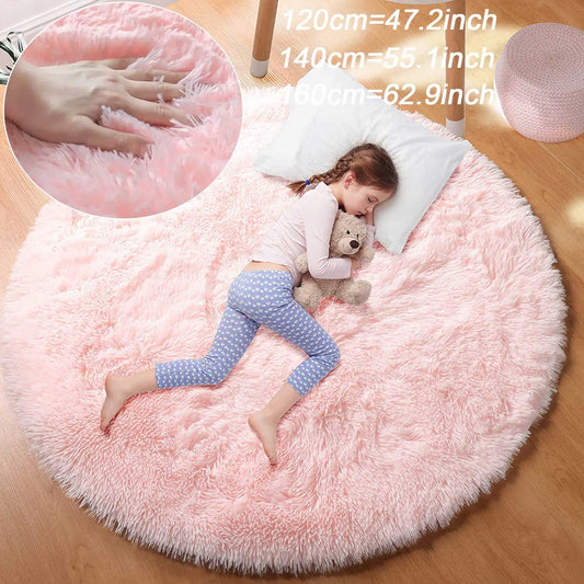 100/120/140/160 Round Rug Fluffy Soft Area Rugs for Kids