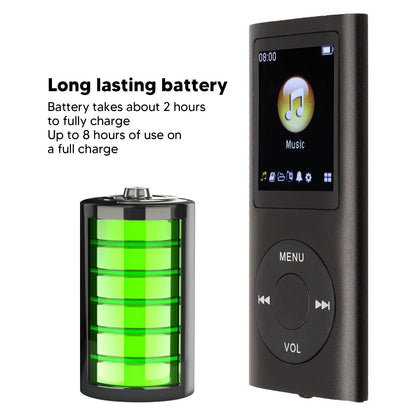 Aluminum Alloy MP3 Player Stylish Multifunctional Lossless Sound Slim 1.8 Inch LCD Screen Portable MP3 Music Player