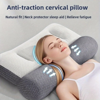 1pcs Ergonomic Zoned Traction Cervical  Support Pillow Neck Relief Pillow for Comfortable Sleeping