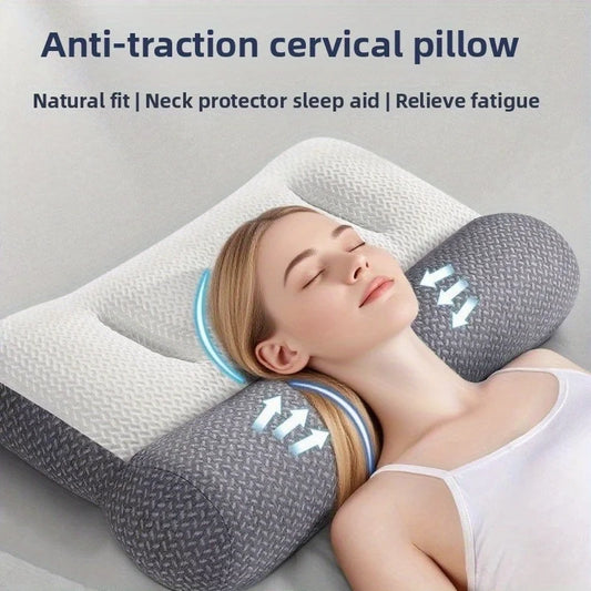 1pcs Ergonomic Zoned Traction Cervical  Support Pillow Neck Relief Pillow for Comfortable Sleeping