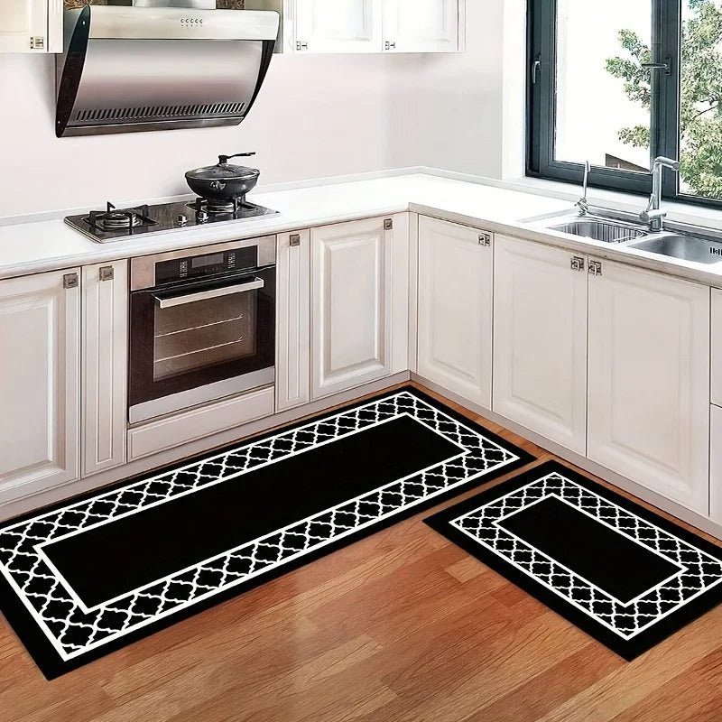 VIKAMA American-Style Rug Set For Kitchen Long Strip Water-Absorbent And Dirt-Resistant